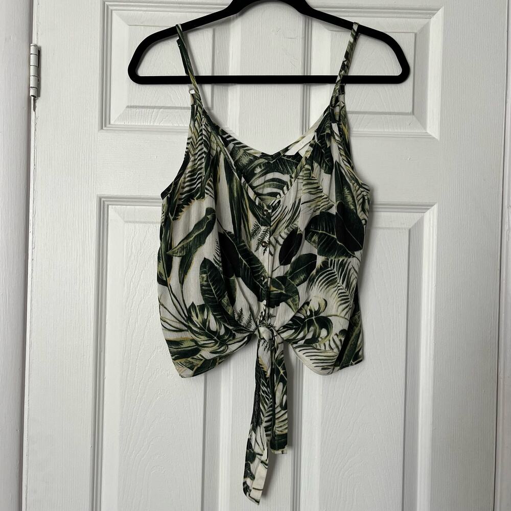 H&M Tropical Tie-Front Crop Top - Size 10